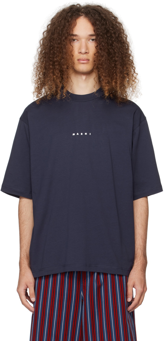 Marni Navy Printed T-Shirt Marni