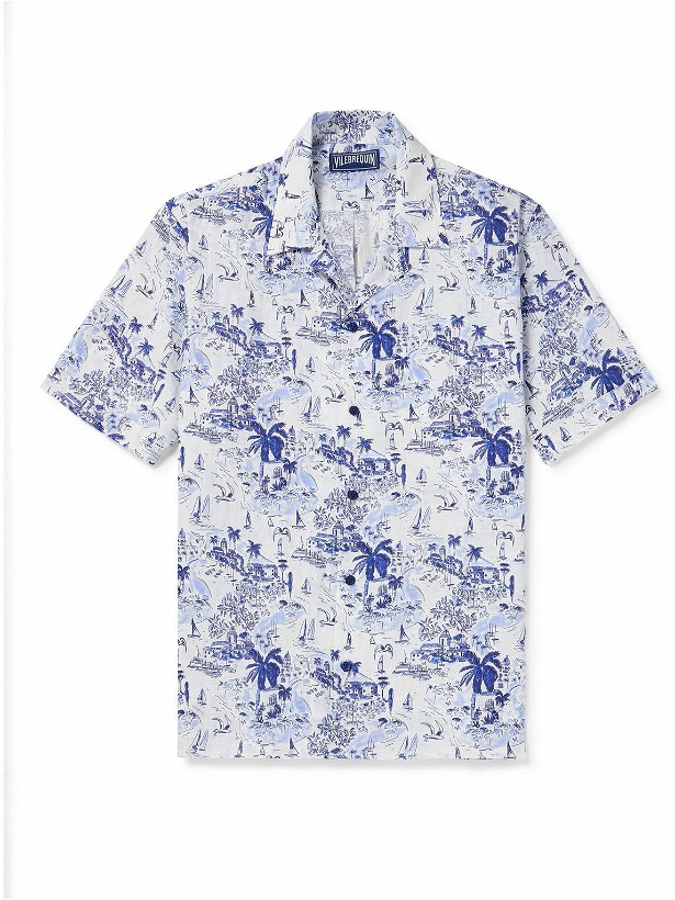 Photo: Vilebrequin - Charli Camp-Collar Printed Linen Shirt - Blue