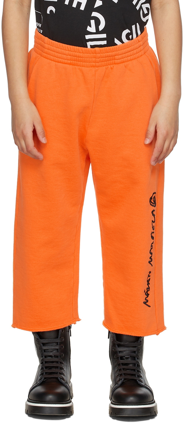 MM6 Maison Margiela Kids Orange Logo Lounge Pants MM6 Maison