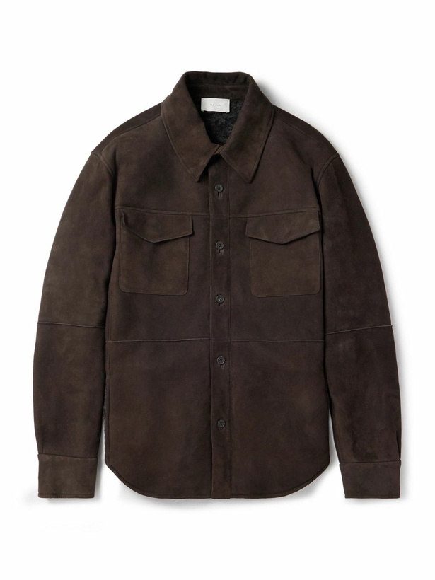 Photo: The Row - Bento Panelled Shearling Shirt Jacket - Brown