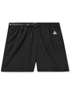 NIKE - ACG NRG Logo-Embroidered Belted Nylon Shorts - Black