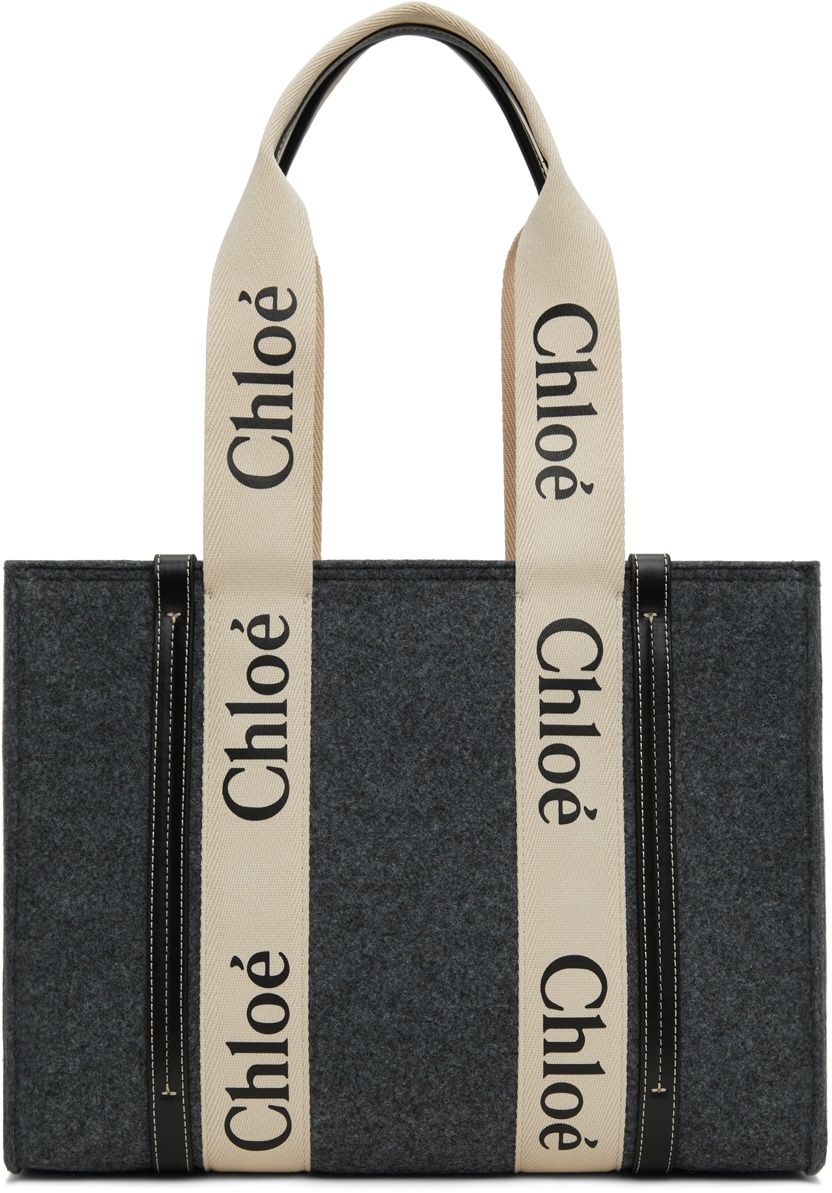 Chloé Grey Medium Woody Tote Bag Chloe