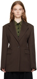 Recto Brown Double-Breasted Blazer