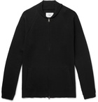 Folk - Milano Shawl-Collar Cotton and Wool-Blend Zip-Up Cardigan - Navy