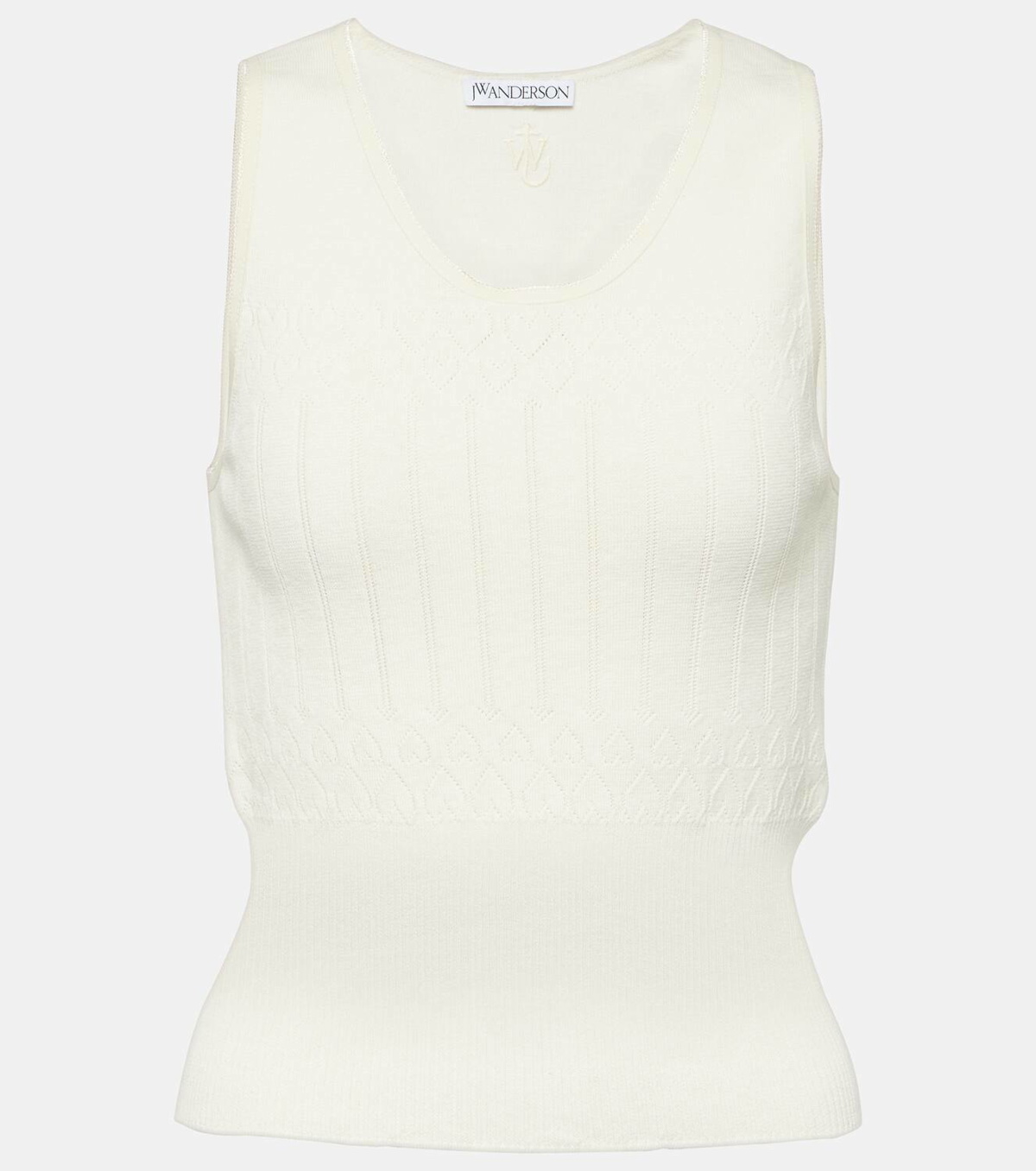 JW Anderson Pointelle cotton-blend tank top