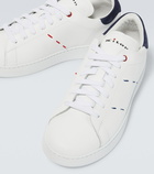 Kiton - Topstitched leather sneakers