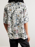 Wacko Maria - Tim Lehi Convertible-Collar Printed Voile Shirt - Neutrals