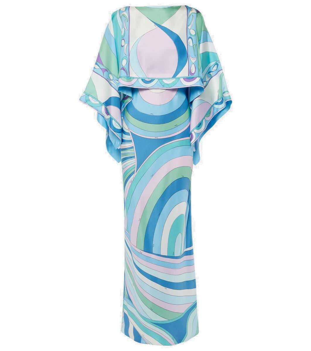 Pucci Iride And Pesci silk twill gown Emilio Pucci