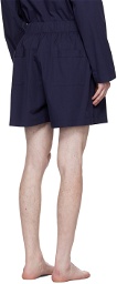 Tekla Navy Drawstring Pyjama Shorts