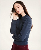 Brooks Brothers Women's Puff Sleeve Cotton Sweatshirt | Navy