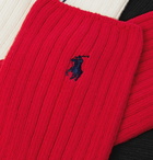 Polo Ralph Lauren - Three-Pack Logo-Embroidered Ribbed Stretch Cotton-Blend Socks - Multi