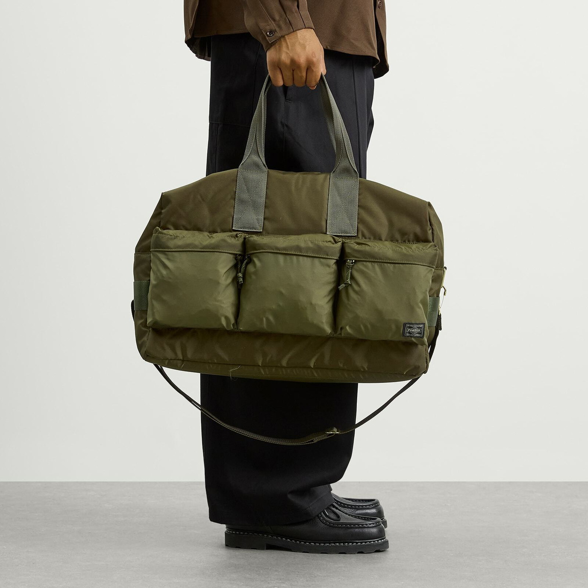 Porter-Yoshida & Co. Force 2-Way Duffle Bag in Olive Drab 