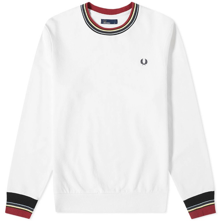 Photo: Fred Perry Authentic Bold Tipped Crew Sweat Snow White