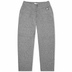 Maison Kitsuné Tonal Fox Head Patch Rib Sweatpants in Grey Melange