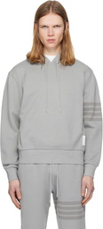 Thom Browne Gray Solid Loopback Overdyed 4-Bar Hoodie