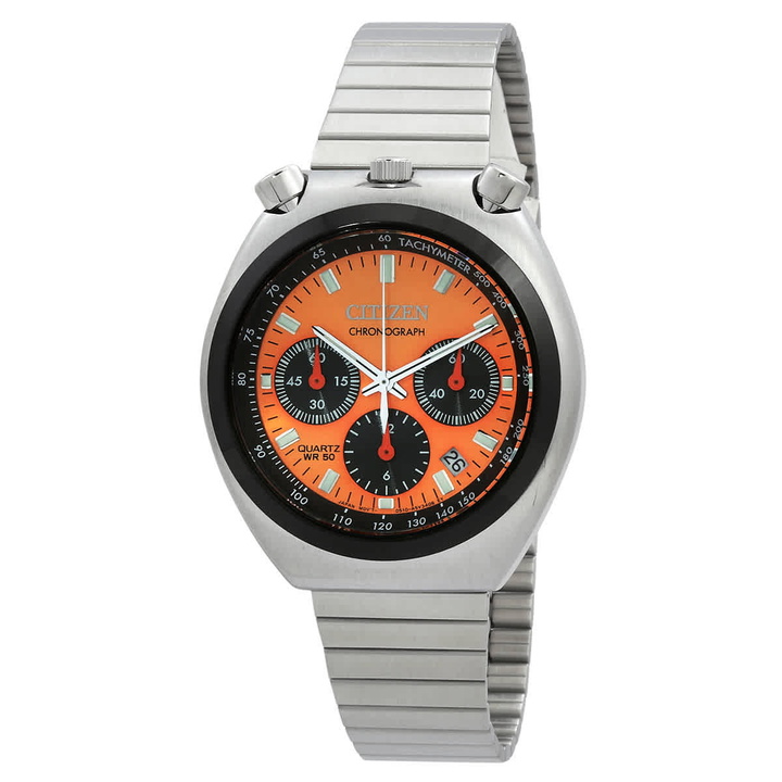 Photo: Citizen Chronograph Quartz Orange Dial Unisex Watch AN3660-81X
