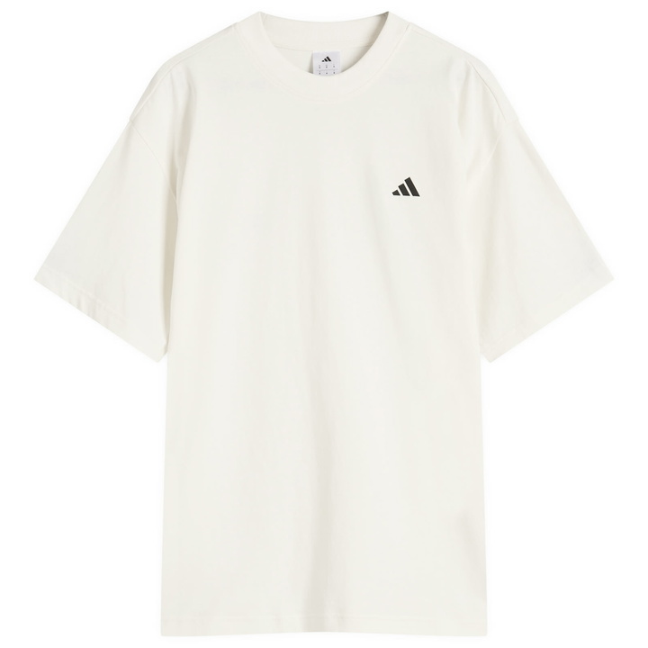 Photo: Adidas Men's Anthony Edwards Seasonal Logo T-Shirt in Cloud White