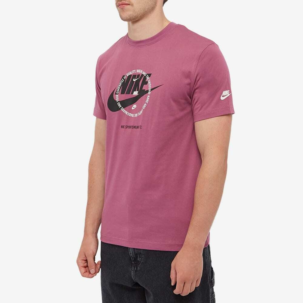 Nike Men\'s Multi Logo T-Shirt in Light Bordeaux Nike
