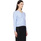 MM6 Maison Margiela Blue Chiffon Overlay Cardigan