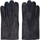 Paul Smith Navy Concertina Leather Gloves