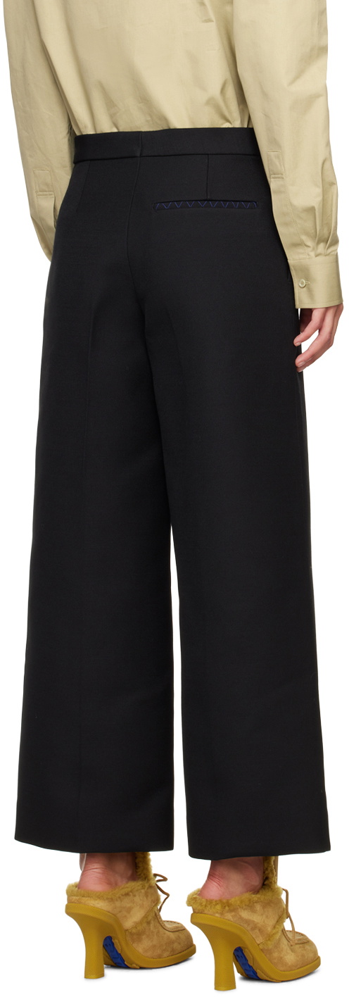 Burberry: Black Appliqué Trousers | SSENSE