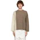 Maison Margiela Brown Wool Paneled Sweater