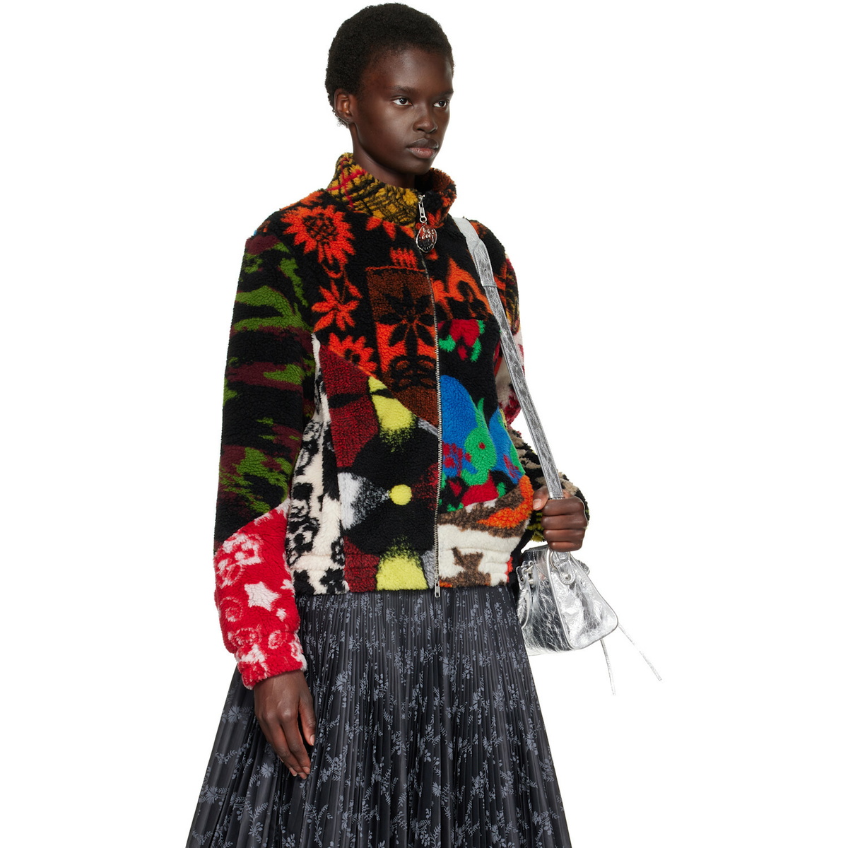 Chopova Lowena Multicolor Patchwork Fitted Fleece Jacket