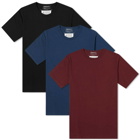 Maison Margiela Men's Classic T-Shirt - 3 Pack in Black/Indigo/Burgundy