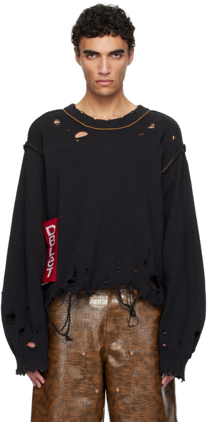 Photo: doublet Black Recycle Denim Yarn Sweater