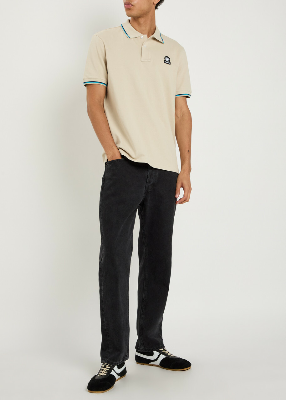 Sandbanks Logo Piqué Cotton Polo Shirt Beige