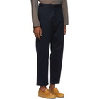 Studio Nicholson Navy Flat Front Trousers