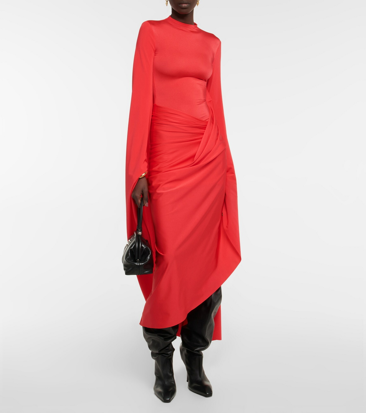 ワンピースその他 Balenciaga Draped mini dress in red jersey Balenciaga Draped Dress in Red | FWRD