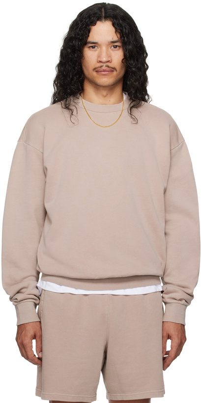 Photo: SKIMS Taupe Terry Classic Crewneck Sweatshirt