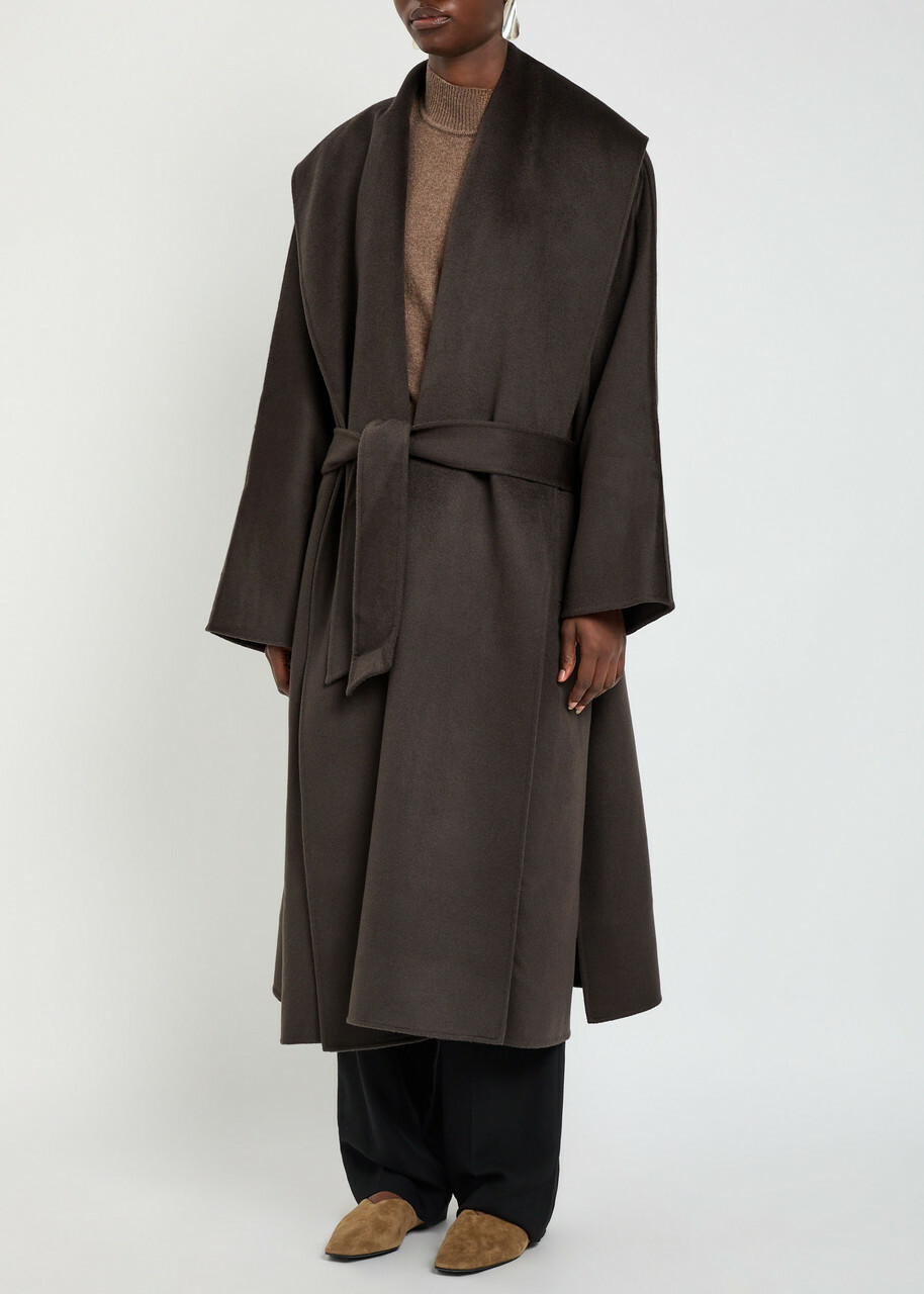 Tove Fenn Belted Wool-blend Coat Brown