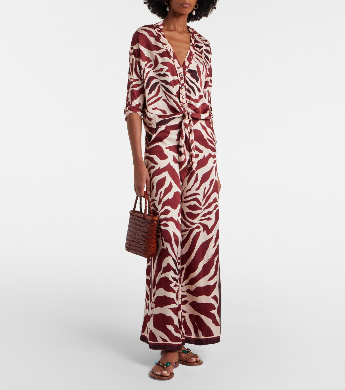 Poupette St Barth Clea animal-print palazzo pants