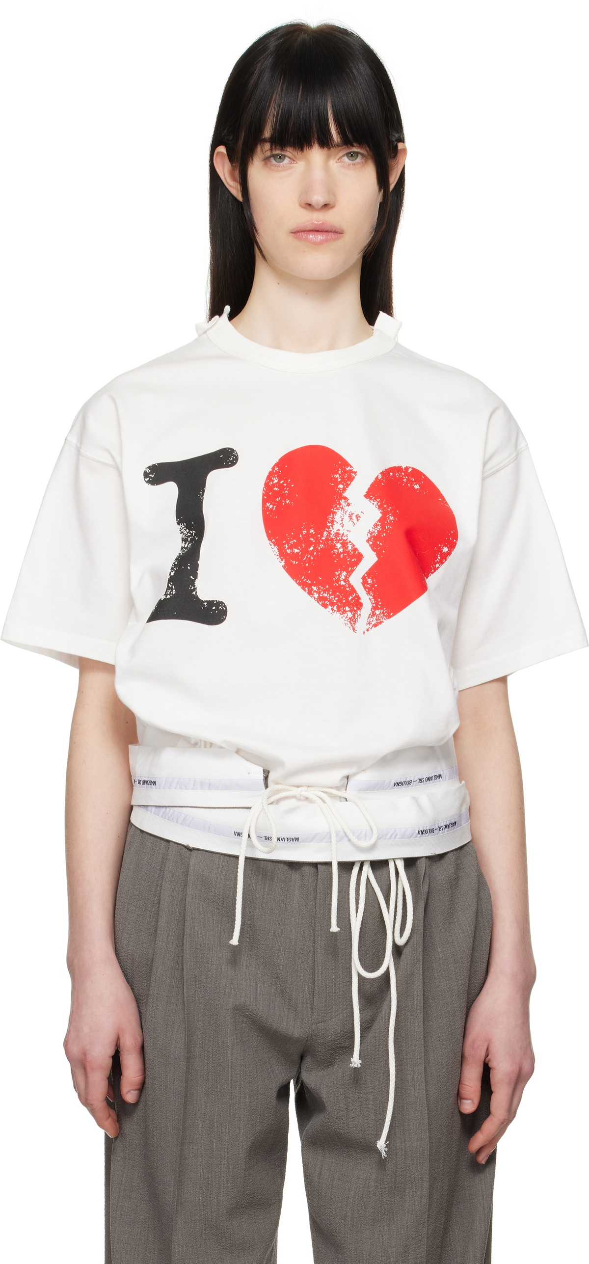 Magliano Gray 'I Suffer' Long Sleeve T-shirt Magliano