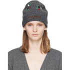 Marni Gray Wool & Cashmere Flower Beanie