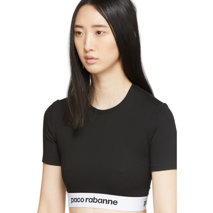 Bodyline crop top for women in black jersey