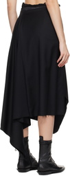 Ann Demeulemeester Black Ylva Midi Wrap Skirt