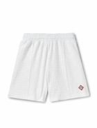 Casablanca - Logo-Jacquard Straight-Leg Cotton-Blend Terry Shorts - White