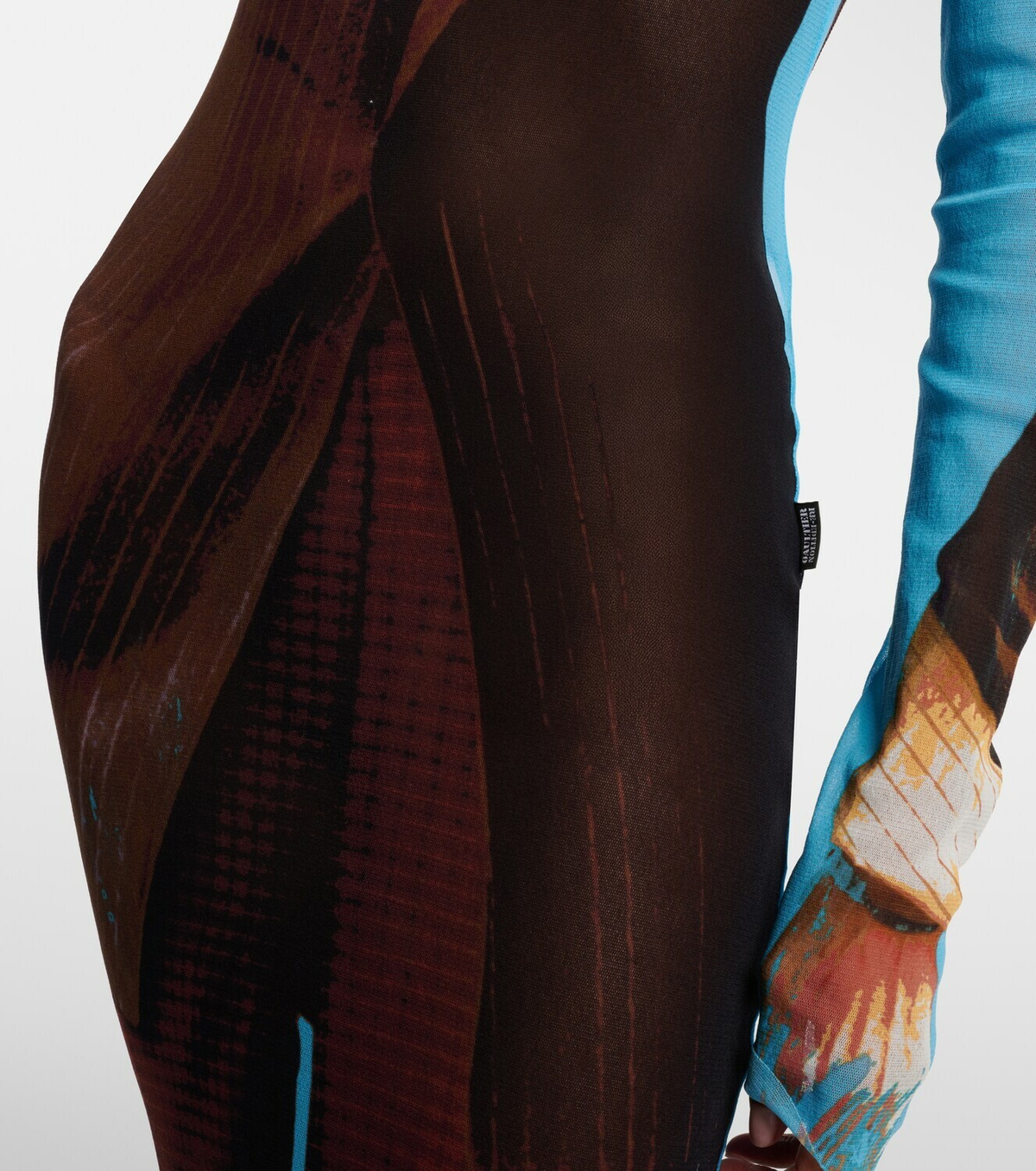 Jean Paul Gaultier Printed sheer maxi dress