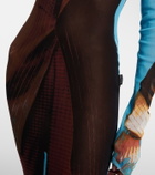 Jean Paul Gaultier Printed sheer maxi dress