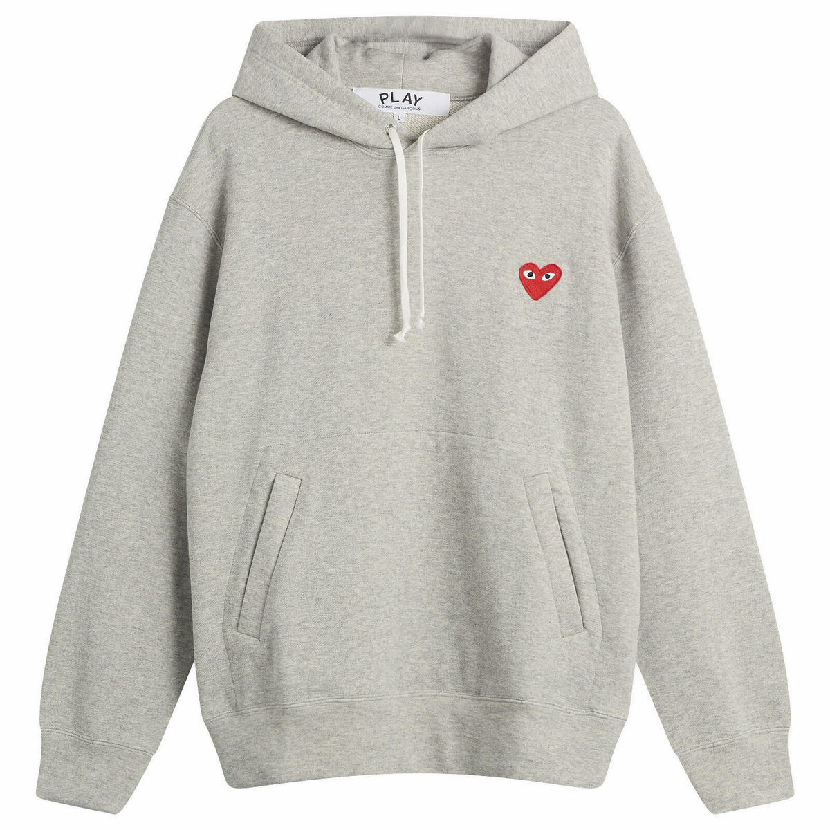 Comme des Garçons Play U Sweatshirt Red Emblem Knit in Grey