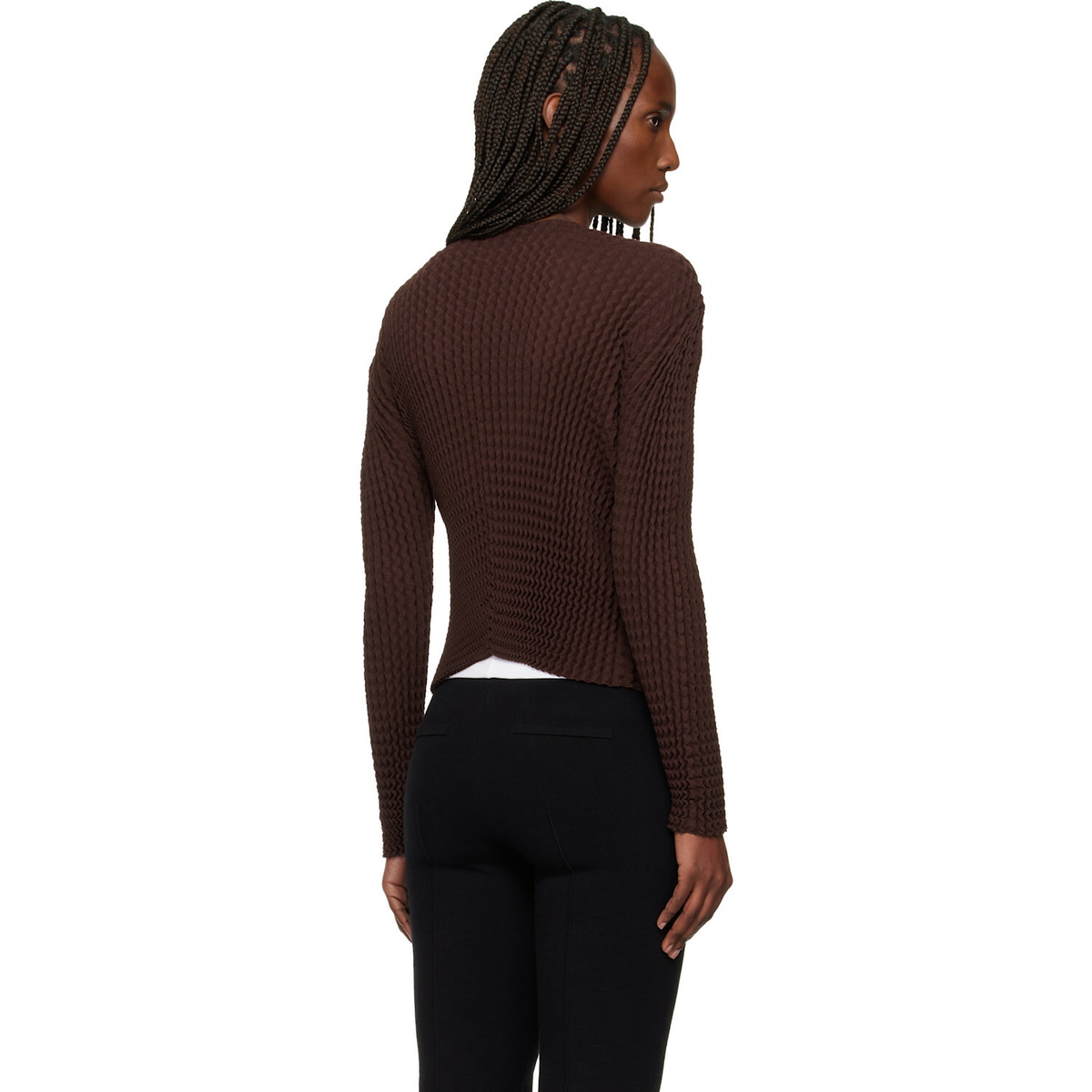 ISSEY MIYAKE Brown October Spongy-58 Cardigan