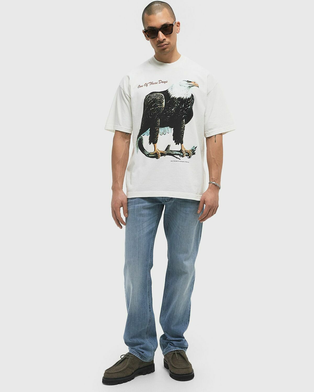 One of these Days BIRD OF PREY TEE White Mens Shortsleefe