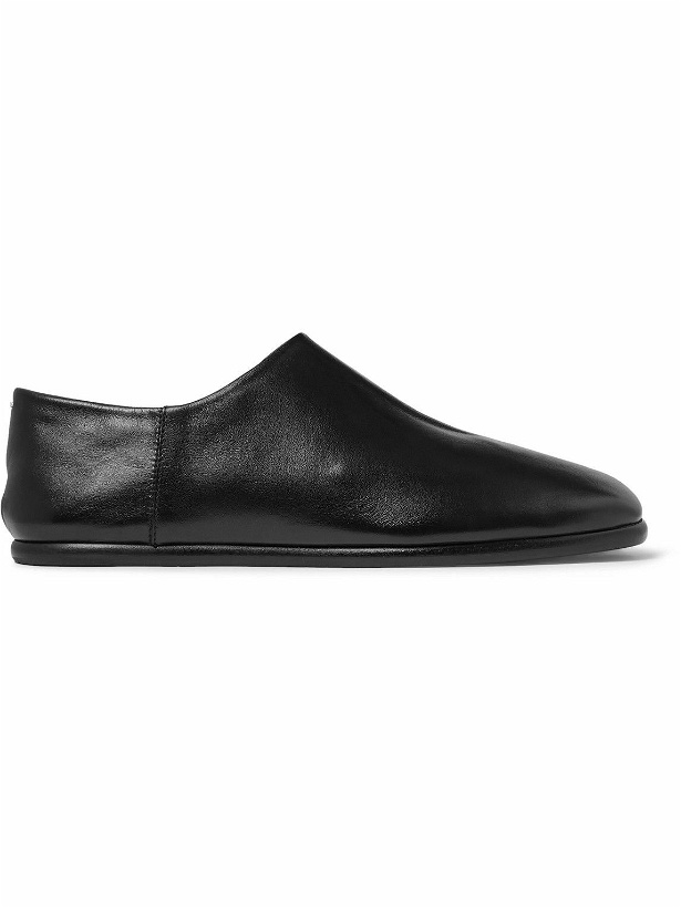Photo: Maison Margiela - Tabi Split-Toe Leather Collapsible-Heel Loafers - Black