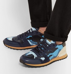 Valentino - Valentino Garavani Rockrunner Camouflage-Print Canvas, Leather and Suede Sneakers - Men - Blue