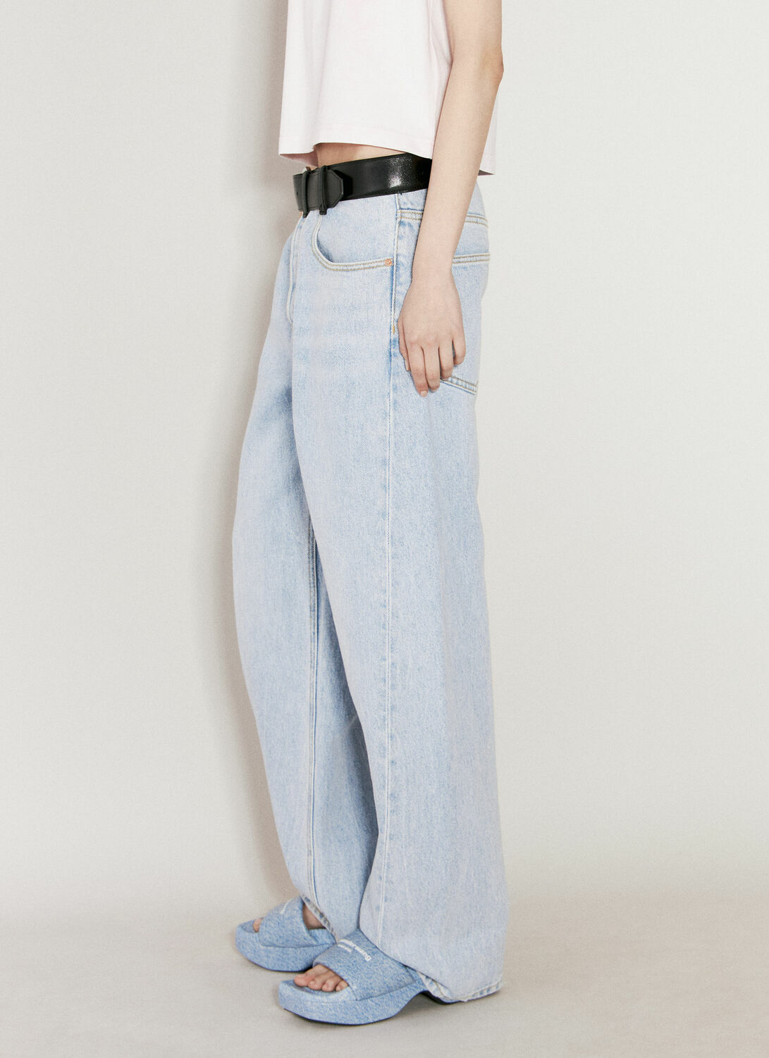 Alexander Wang Leather Belt Balloon Jeans