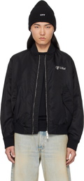Off-White Black Script Varsity Bomber Jacket