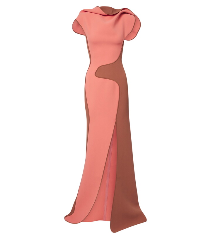 Photo: Maticevski Cinnamon draped paneled gown